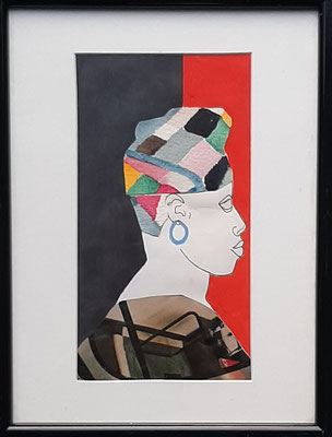 Assoumov, La belle Malienne, 2019, collage, 20x26 cm, 75€