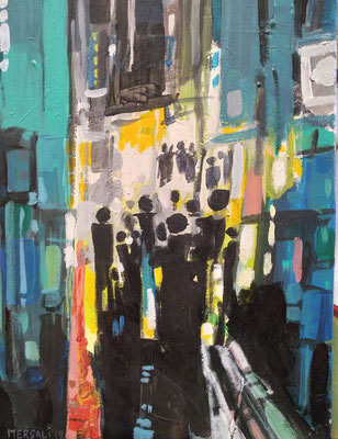 Otmane Mersali, RUE A PARIS, ACRYLIQUE, 30x26, 60€