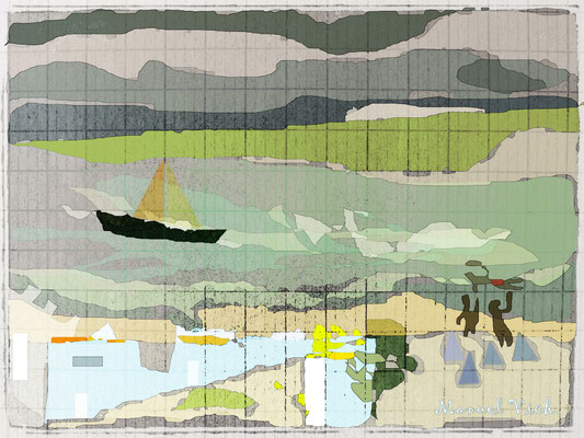 M.Vich-au bord de mer-2025-dessin numérique-30x40b-150€