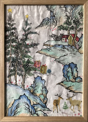 XING ZHAO_Paysage de Noel_Encre de Chine sur papier_A4_30€