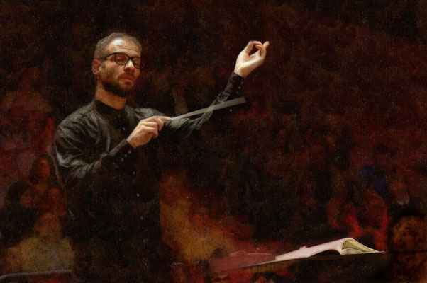 Pierre Dupont_Le chef d'orchestre Dima Slobod eniouk_traitement numérique d'une capture Video_30x45_120€