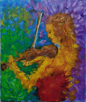 Gérard Journo - la violoniste - 2025 - huile sur toile - 46x55 - 200€