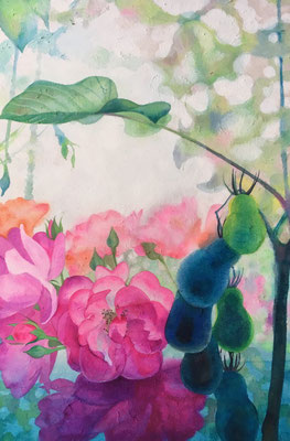 "Transluzente Blumen 4"<br>watercolor, paper&nbsp;&nbsp;30x20cm<br>