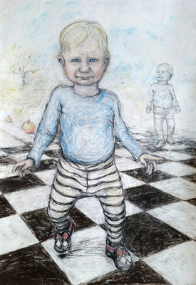 Walker Elkus • 100 x 70 cm • charcoal and pastel on paper