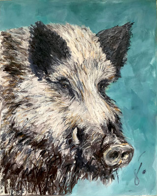 Boar in Space • 100 x 80 cm • oil on canvas