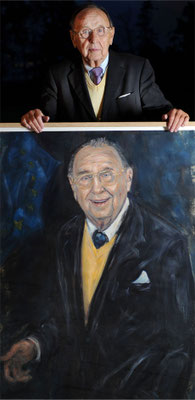 Hans-Dietrch Genscher . Former Foreign Minister . with his Portrait