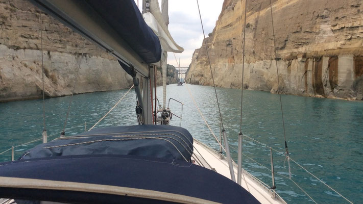 Moving through the Corinth Canal