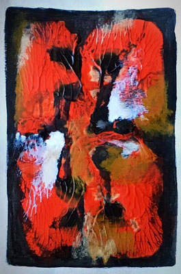 Abstracto en rojo IV. Técnica: Mixta. Medidas: 20 x 30. Enmarcada. 150 €. Envío gratis. 