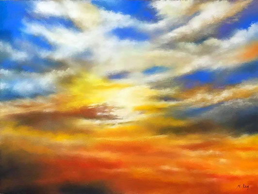 Serie Cielos. Técnica: Pastel. 30 x 40. Enmarcada.  450 €. Envío gratis.