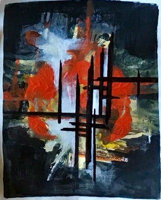 Abstracto en rojo III. Técnica: Mixta. Medidas: 21 x 29. Enmarcada. 150 €. Envío gratis. 