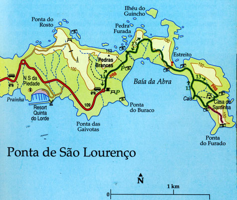 Carte Ponta de Sao Lourençao