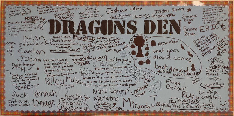 Thank you to the students of St. George’s Catholic School for leaving their inspiring words of wisdom. We wish these students all the best in their new school and hope they continue to soldier on in St. George fashion.