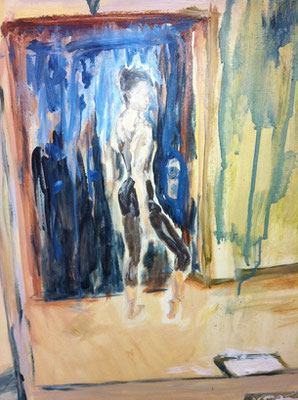 "Spiegelungen" (2015)  0,70x0,50  Eitempera auf Leinwand