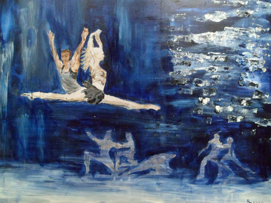 "Ballet Revolución, 3" (2020), 0,60x0,80 Acryl auf Malplatte
