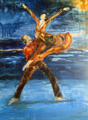 Nach Jiri Kyliáns: "Vergessenes Land" (2016)  0,70x0,50  Acryl auf Malkarton