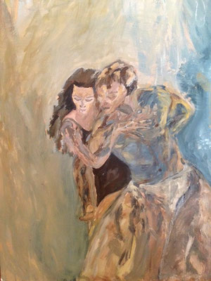 Ballettsaal: Probe / Stuttgarter Ballett (2014)  0,50x0,70  Eitempera auf Malkarton