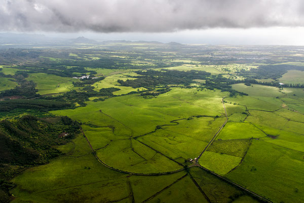 Kauai: Helicopter Flight: Still hazy in the early morning