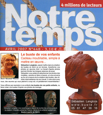 Article, presse,  sculpteur Langloÿs