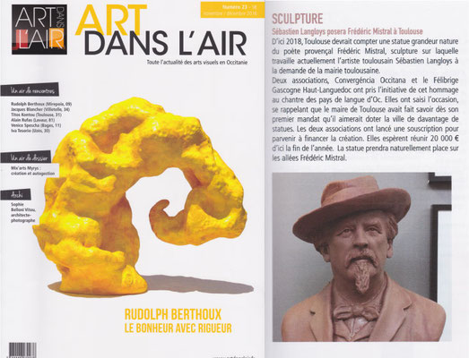 Article, presse, Buste, sculpteur Langloÿs