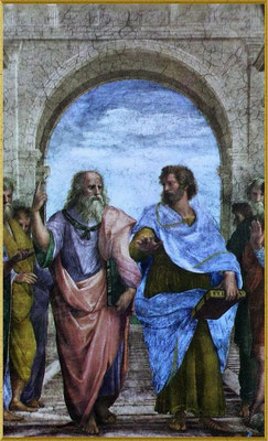 Raffael: Die Schule von Athen ( Ausschnitt ), Freskengemälde in der Stanza della Segnatura des Vatikans, 1510 - 1511 