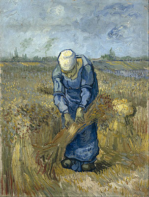 Vincent van Gogh: Bäuerin bindet Garben, September 1889