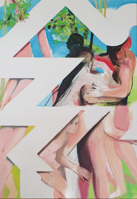 Haus, 2022, Acryl auf Leinwand, 100x70cm