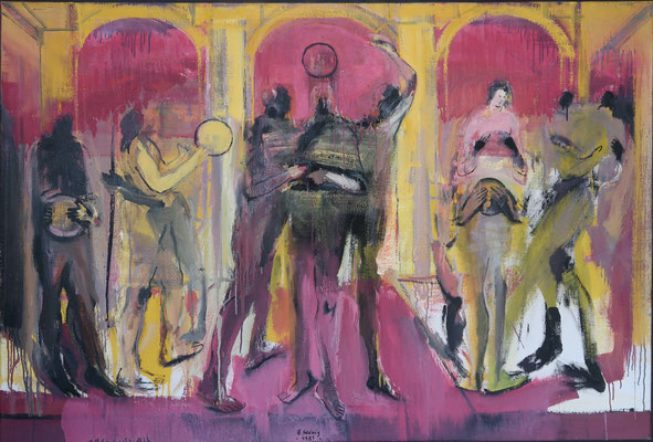 Tormänner, 1989, Öl auf Leinwand, 95x140cm