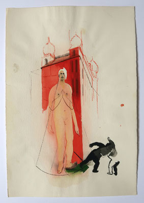 Architekt, 1988, Aquarell, 28x19cm