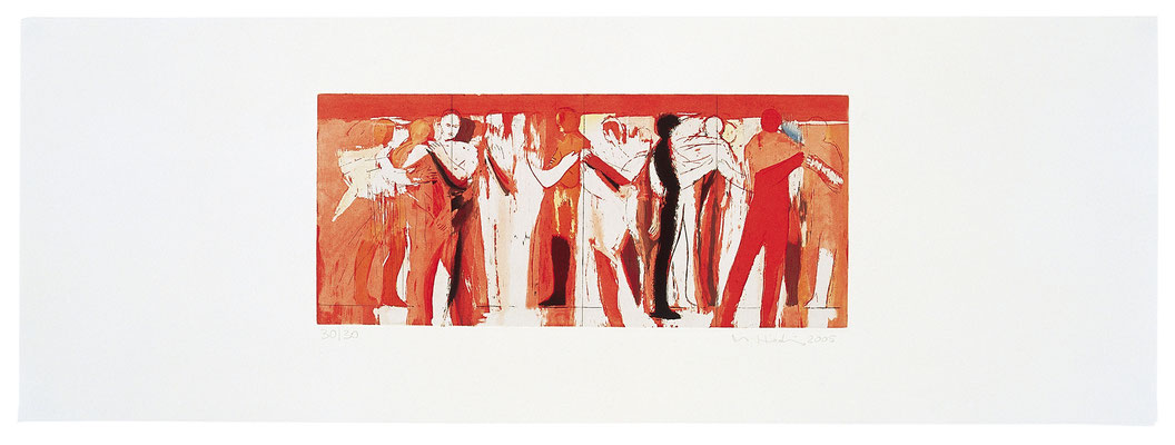 Bewegungen der Seele III, Radierung, 2005, 2 Cu-Platten je 22x50cm, Papier 38x107cm