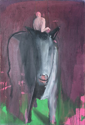 Reiter, 1987, Öl auf Leinwand, 140x95cm