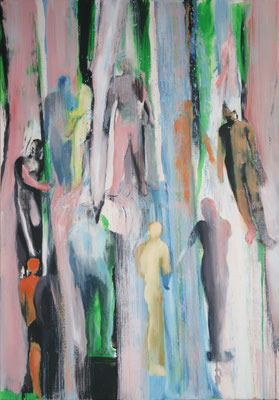 Kaskade 1, 2025, Acryl auf Leinwand, 100x90cm