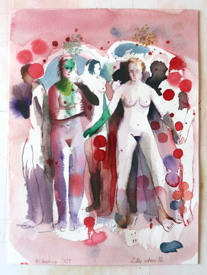 Michael Hedwig, Little sisters 10, 2025, Aquarell auf Arches 300g, 31x23cm