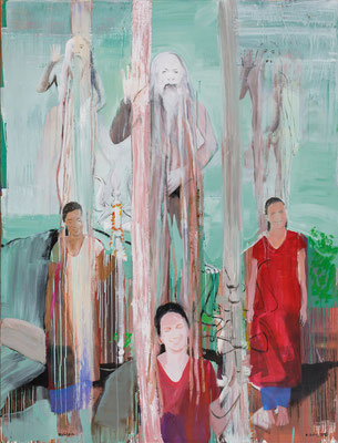 blessings of Shiv Raj Giri, 05, 2016, Acryl auf Leinwand, 190x145cm