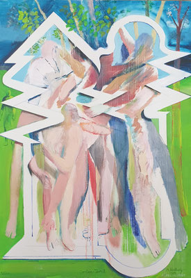 Garten - Tor 2, 2024, Acryl auf Leinwand, 100x70cm