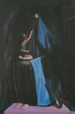 Madonna, 1986, Öl auf Leinwand, 140x95cm. Ausstellung "MARIA 88" in der Passage-Galerie des Wiener Künstlerhauses, 03. - 31.08.1988