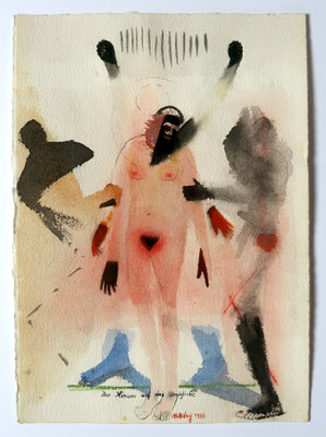 Der Hinweis auf das Unmögliche, 1988, Aquarell, 28x19cm