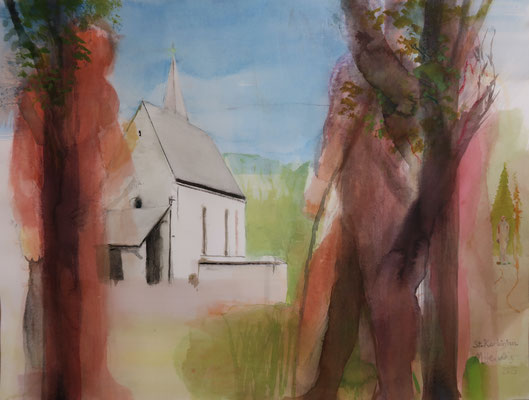 St. Korbinian, Assling, 2025, Aquarell, 31x41cm