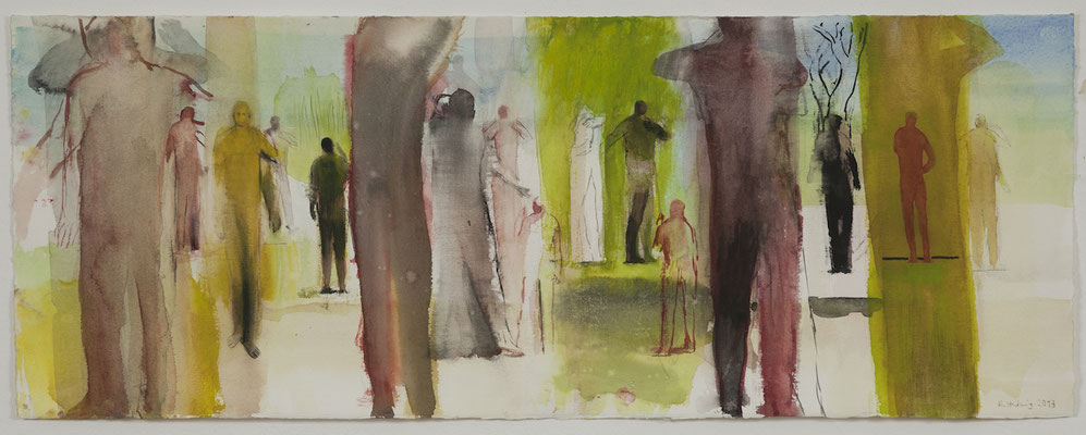 01 Garten, 2013, Aquarell, 25x66cm