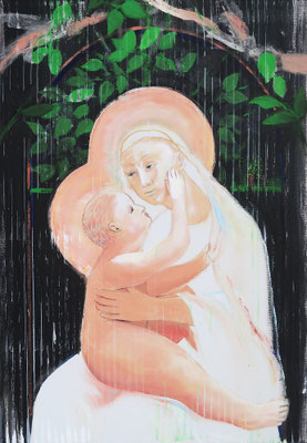 2022 Madonna mit Kind II, 2022, Acryl auf Leinwand, 100x70cm