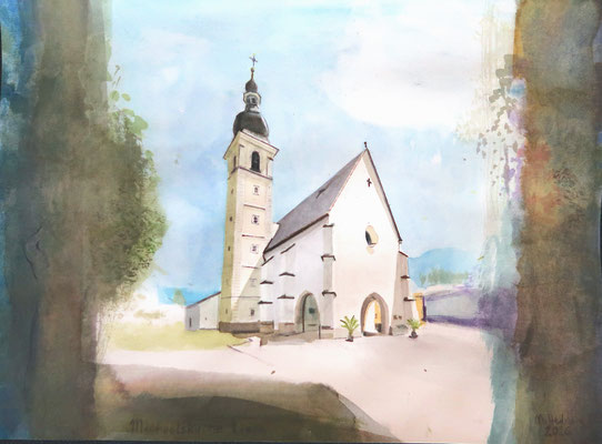 Michaelskirche 1, Lienz, 2026, Aquarell, 31x41cm 