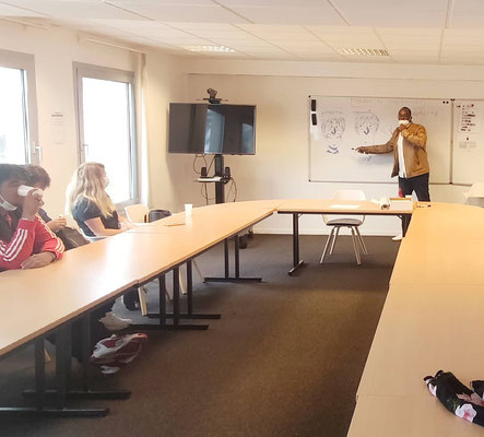 29/06/2021: À Reims. Intervention d'Abel Boyi à l'école de la 2ème chance, antenne locale.