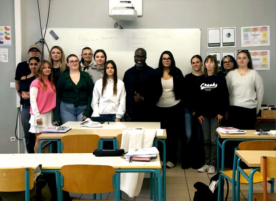 09/10/2025: À Beauquesne dans la Somme. Intervention auprès des jeunes de MFR Beauquesne, module FR "dialogue Police/Jeunesse" avec Abdoulaye Kanté. 