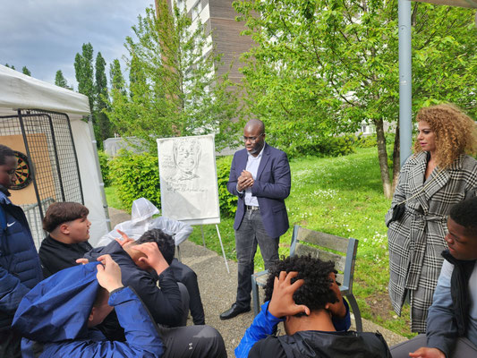 11/05/2023: À Taverny, intervention de Sarah Frikh, Abdoulaye Kanté et Abel Boyi dans le dispositif jeunesse "Ma Ville à Coeur".