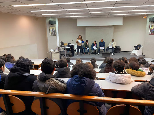 10/01/2025: À Sarcelles, lycée Maryse Condé. Intervention auprès de classes de 1ère dans le dispositif "Graines de France".