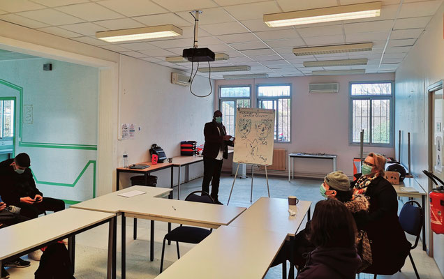 19/01/2022: À Béziers, centre Afpa. Intervention d’Abel Boyi auprès des jeunes de la Promo 16-18, module FR "Théories du comportement"