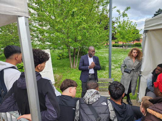 11/05/2023: À Taverny, intervention de Sarah Frikh, Abdoulaye Kanté et Abel Boyi dans le dispositif jeunesse "Ma Ville à Coeur".