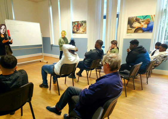 12/10/2023: À Paris, centre Afpa. Intervention module FR "Dialogue Police/Jeunesse" avec Élodie et Magda, Policières.