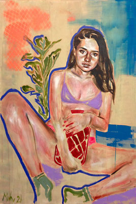 Those were the days, 2021, Mischtechnik auf Leinwand, 150 x 100 cm