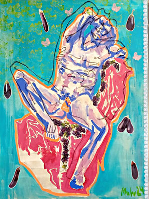 Amuse-geuele, 2024, Mischtechnik auf Leinwand, 160 x 120 cm