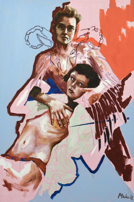 Jason und Medea, 2018, Mischtechnik auf Leinwand, 180 x 120 cm (Foto: Katharina Tenberge-Holzer)